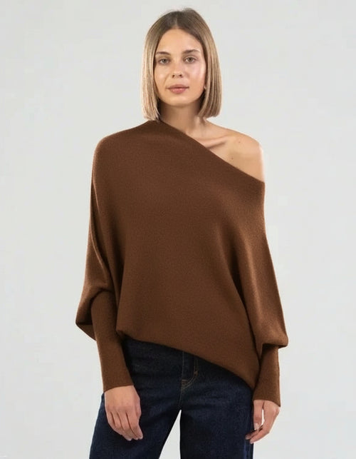 Asymmetrische Gedrapeerde Trui met Swing Kraag voor Dames - Zachte Stof voor Koude Dagen 9