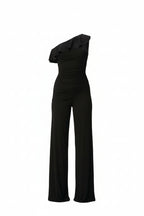 Asymmetrische Off-Shoulder Set met Ruches – Elegante Tweedelige Outfit met Hoge Taille en Slank Silhouet