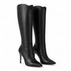 Black Knee High Boots for Women - Elegant High Heel Long Leather Boots for Chic Style 2