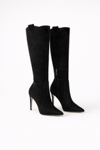 Black Knee High Boots for Women - Elegant High Heel Long Leather Boots for Chic Style 3