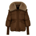 Black Puffer Jacket for Women with Detachable Fur Collar – Water-Resistant Long Puffer Coat 3