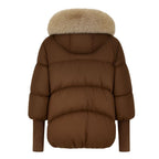 Black Puffer Jacket for Women with Detachable Fur Collar – Water-Resistant Long Puffer Coat 4