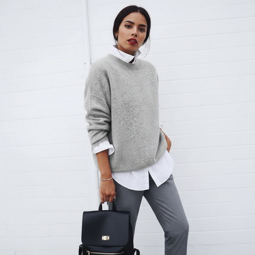 Elena Dames Trui Ronde Hals – Tijdloze Sweater voor Casual en Formele Gelegenheden, Verkrijgbaar in Diverse Kleuren 0