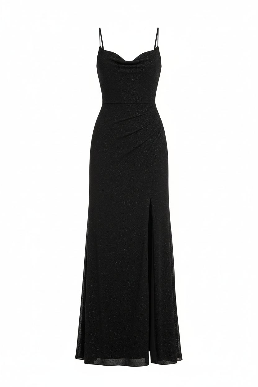 Glitter Maxi Feestjurk Dames met Vloeiende Pasvorm