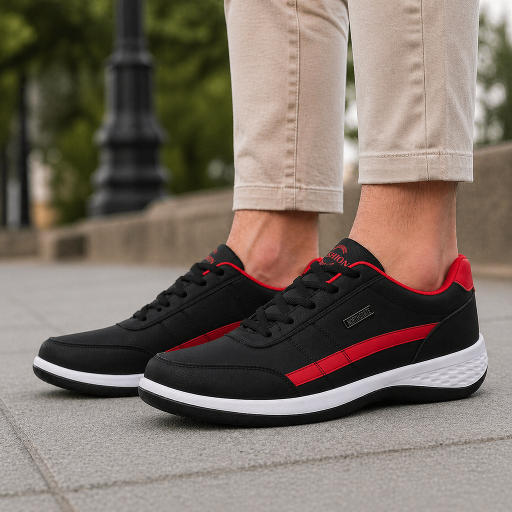 Heren Sneakers van Leer - Orthopedische Vrijetijdsschoenen met Antislip Zool en Gewatteerde Steunzool 1