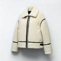 Lange Dames Jas van Zachte Fleece – Comfortabele Witte Teddy Jacket voor Koude Dagen 0