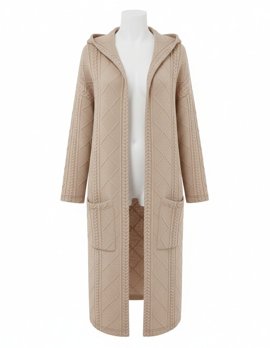 Lange Vest met Capuchon van Katoenmix – Stijlvol en Comfortabel voor Herfst, Winter en Lente