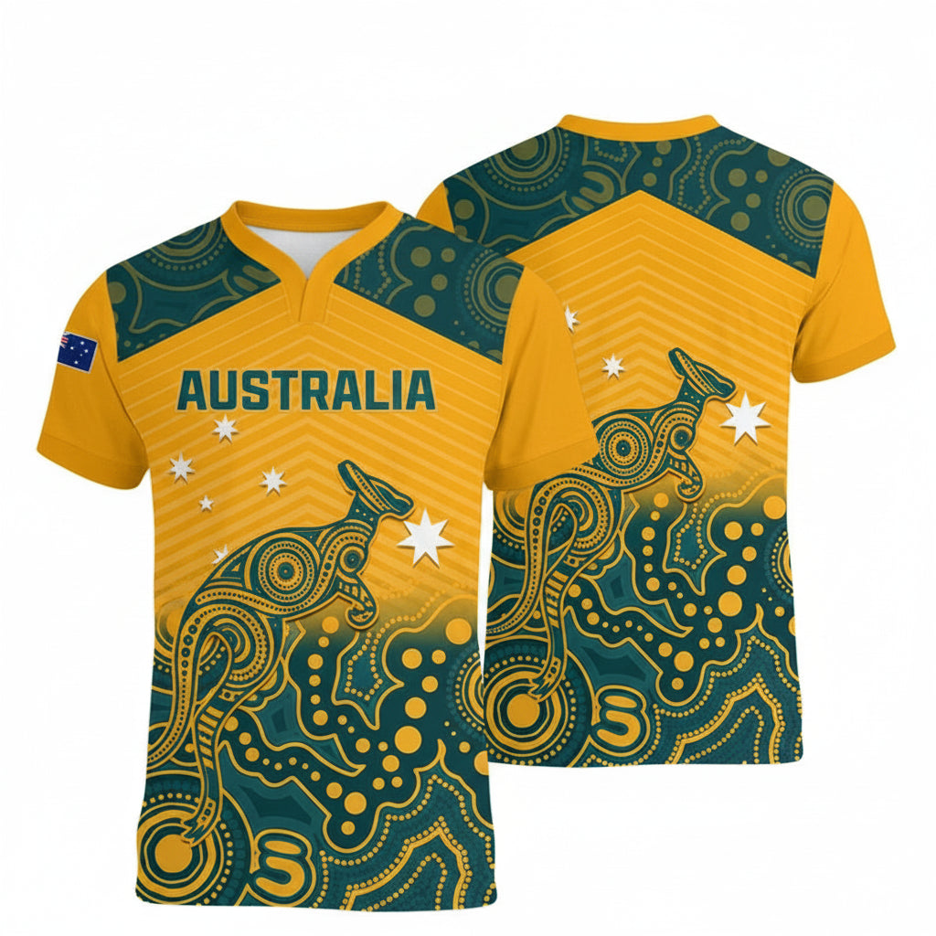 Men's 3D Printed Kangaroo Pattern T-Shirt – Short Sleeve V-Neck Casual Tee, Lightweight Fabric, Available in Multiple Sizes 0