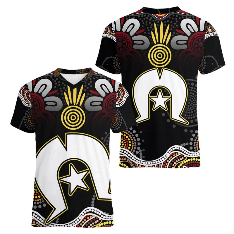 Men's 3D Printed Kangaroo Pattern T-Shirt – Short Sleeve V-Neck Casual Tee, Lightweight Fabric, Available in Multiple Sizes 7