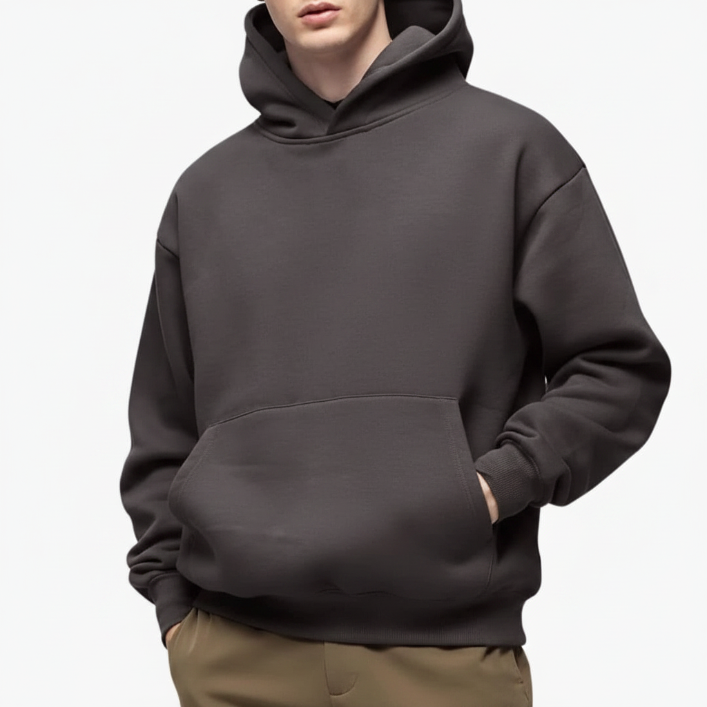 Men's Adjustable Hooded Sweatshirt with Kangaroo Pocket – Comfortable Pullover Hoodie for Casual Wear