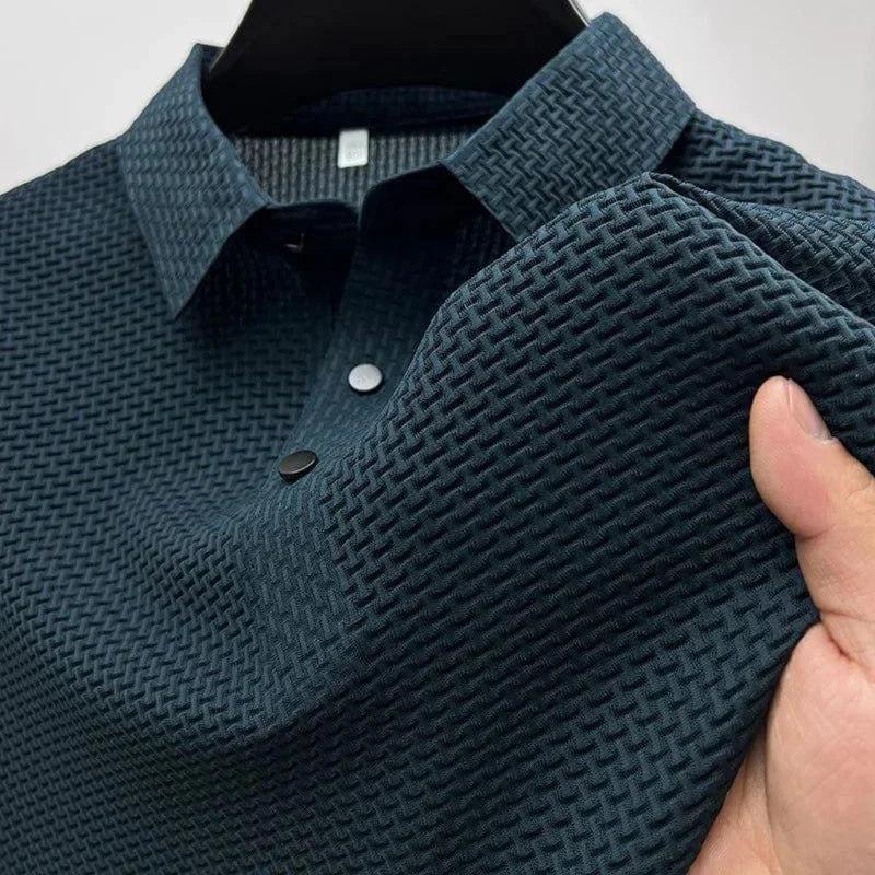 Men's Anti-Crease Polo Shirt, Lightweight Breathable Short Sleeve Top, Classic Collar, Sizes S-4XL 1