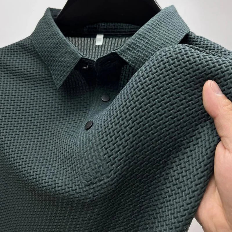 Men's Anti-Crease Polo Shirt, Lightweight Breathable Short Sleeve Top, Classic Collar, Sizes S-4XL 2
