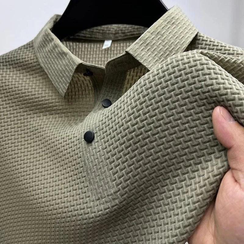 Men's Anti-Crease Polo Shirt, Lightweight Breathable Short Sleeve Top, Classic Collar, Sizes S-4XL 3