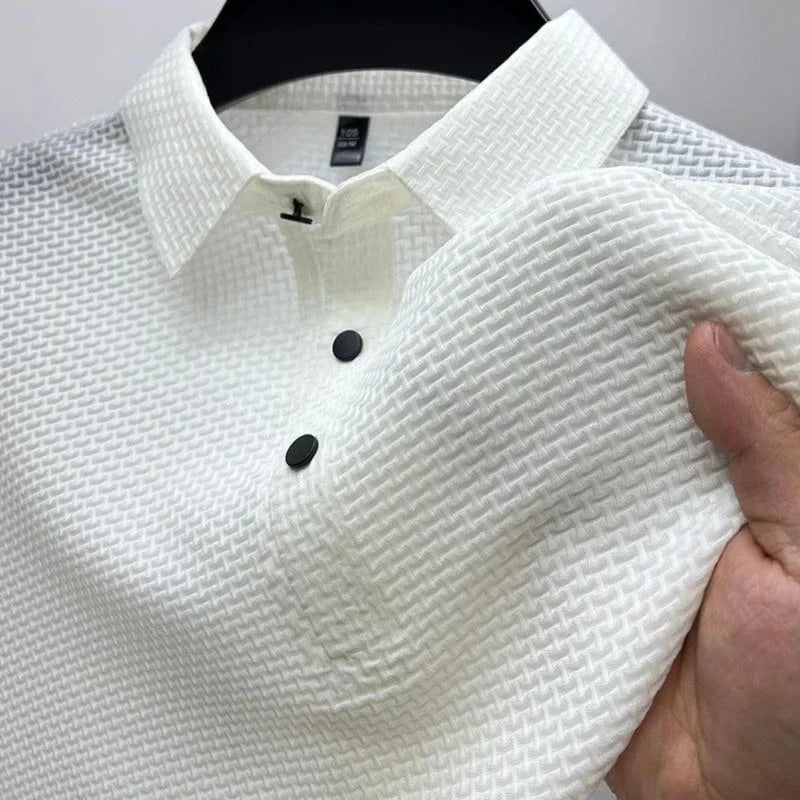 Men's Anti-Crease Polo Shirt, Lightweight Breathable Short Sleeve Top, Classic Collar, Sizes S-4XL 4