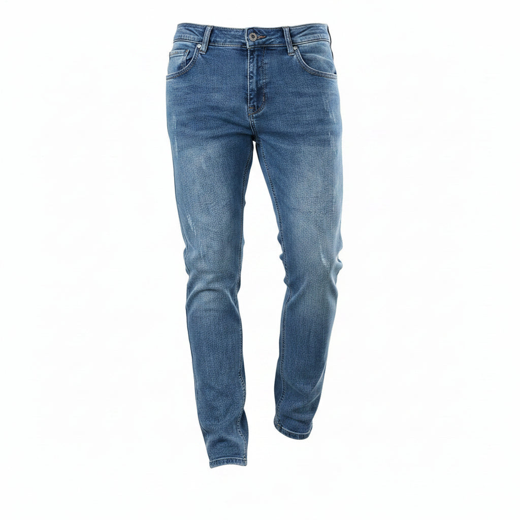 Men's Casual Jeans with Pockets - Timeless Fit, Durable Sustainable Denim, Slightly Worn Look, Versatile for All Year Round 1