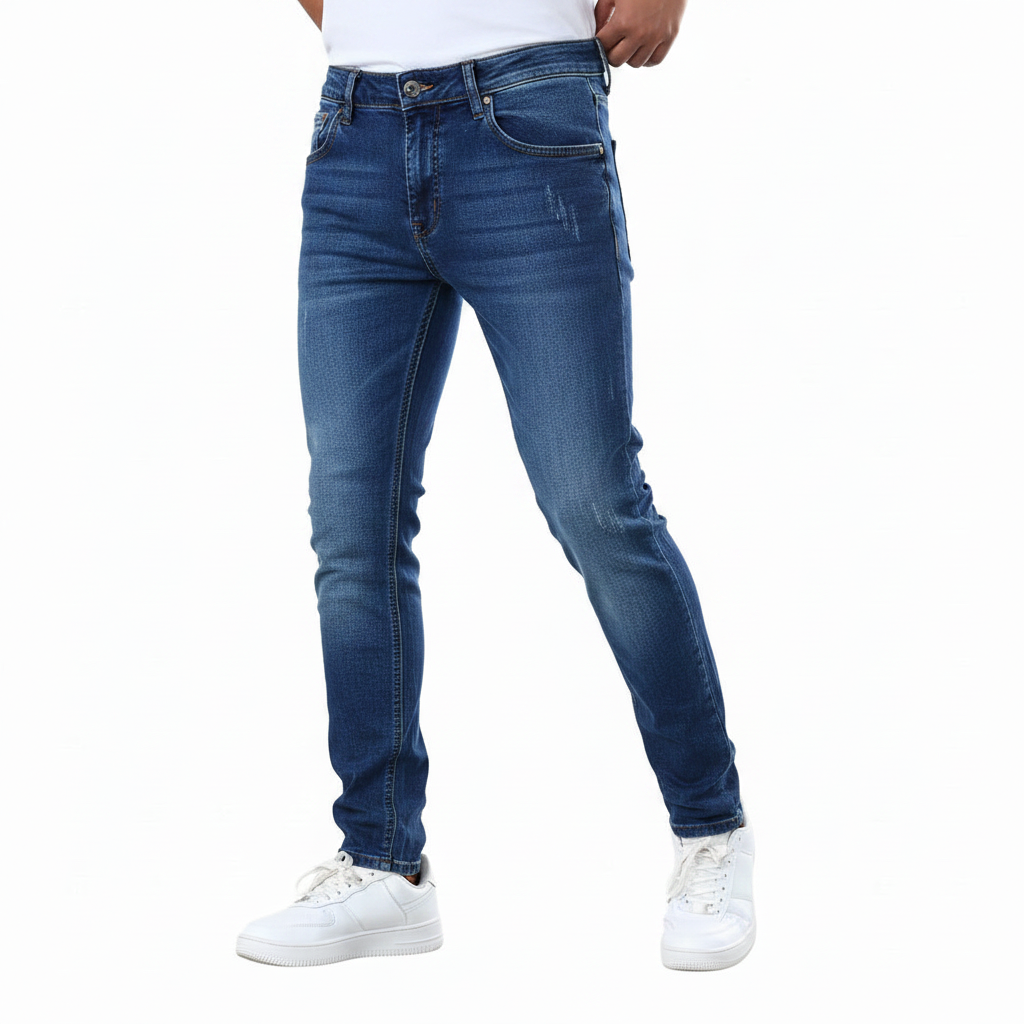 Men's Casual Jeans with Pockets - Timeless Fit, Durable Sustainable Denim, Slightly Worn Look, Versatile for All Year Round