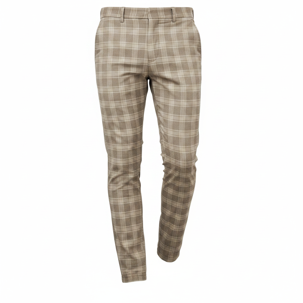 Men's Chino Pants with Diamond Pattern – Comfortable Slim Fit Casual Trousers in Stretch Fabric, Available in 4 Colors