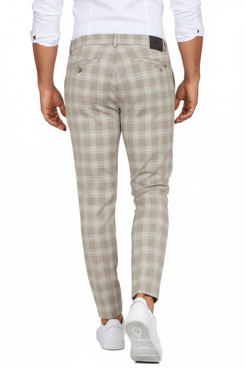 Men's Chino Pants with Diamond Pattern – Comfortable Slim Fit Casual Trousers in Stretch Fabric, Available in 4 Colors 1