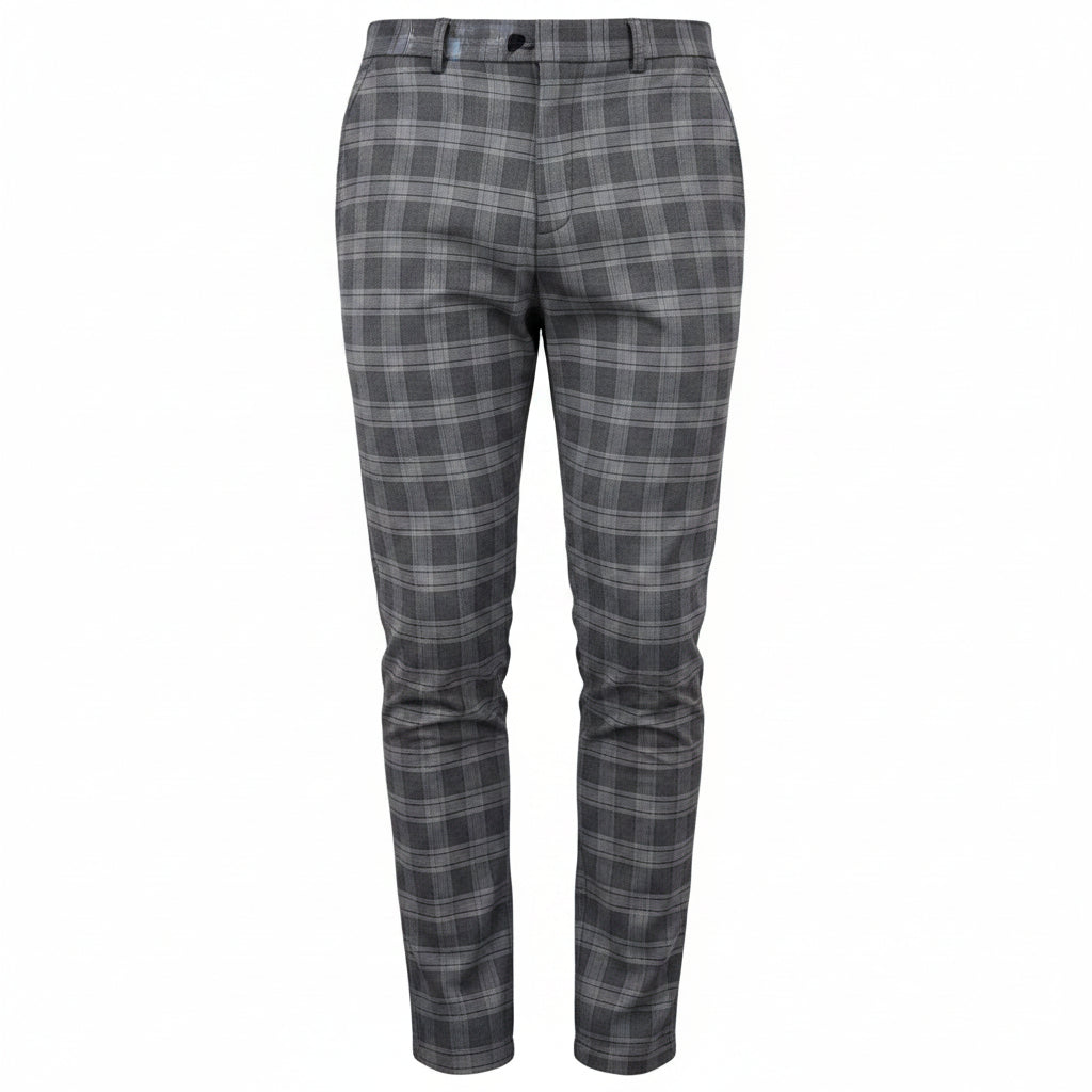 Men's Chino Pants with Diamond Pattern – Comfortable Slim Fit Casual Trousers in Stretch Fabric, Available in 4 Colors 2