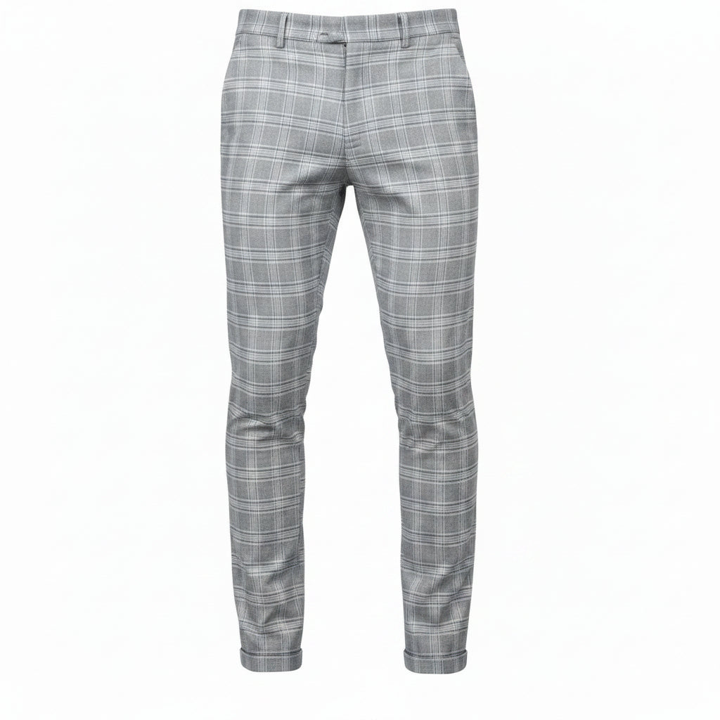 Men's Chino Pants with Diamond Pattern – Comfortable Slim Fit Casual Trousers in Stretch Fabric, Available in 4 Colors 4