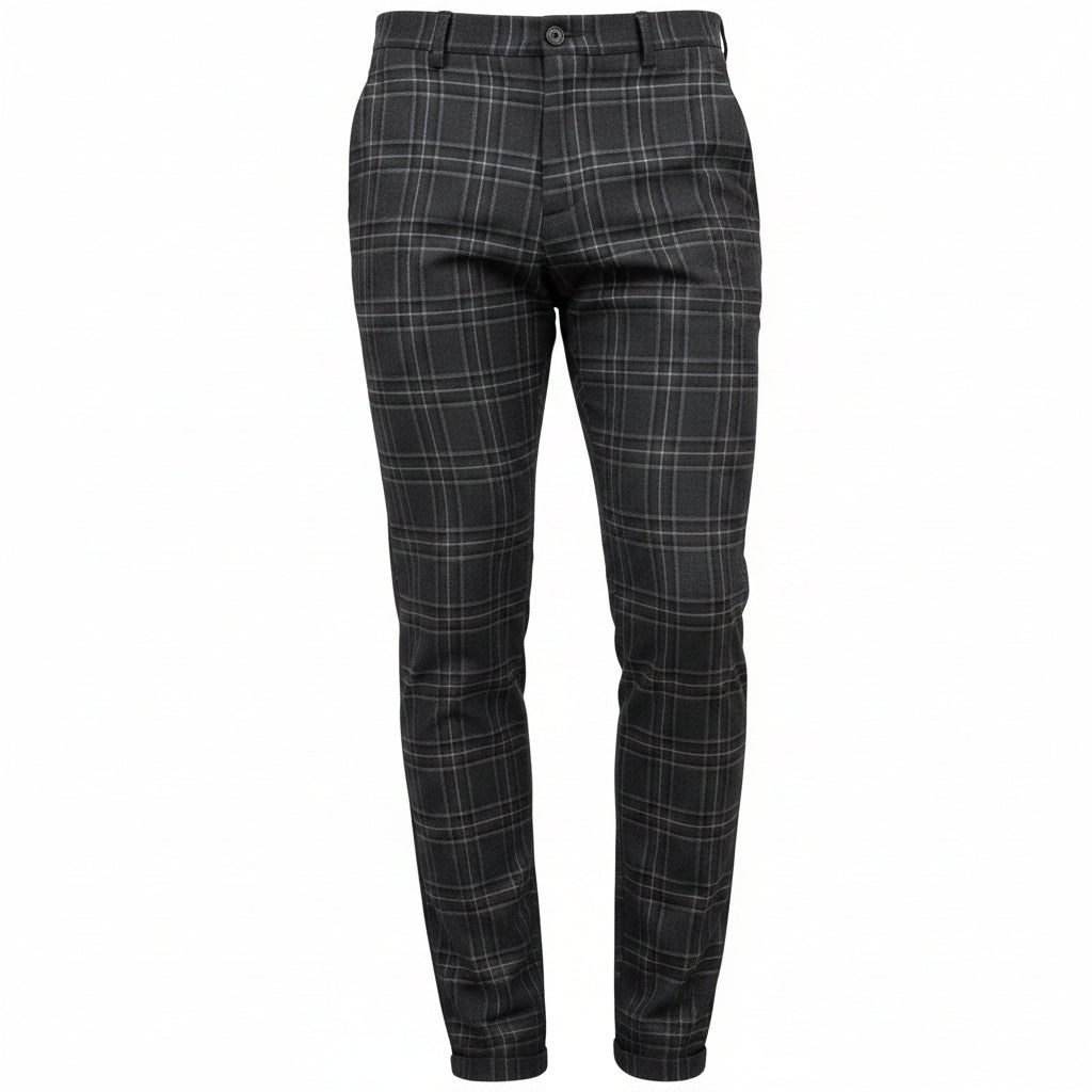 Men's Chino Pants with Diamond Pattern – Comfortable Slim Fit Casual Trousers in Stretch Fabric, Available in 4 Colors 6