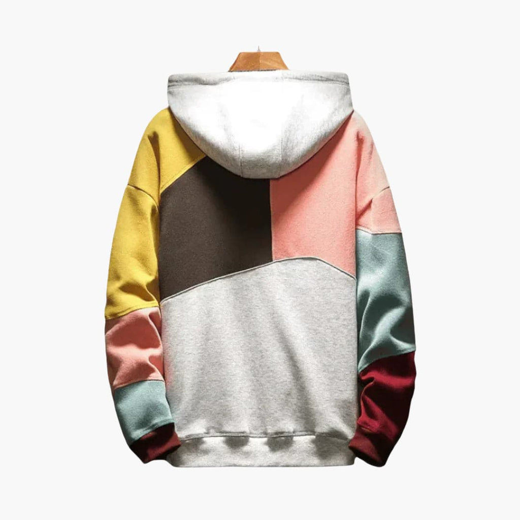 Men's Colorblock Hoodie with Adjustable Hood and Front Pocket – Casual and Trendy Sweatshirt for Fall and Winter 3