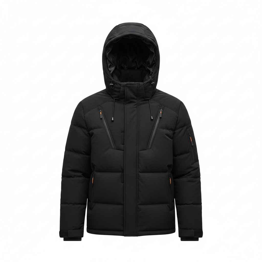 Men's Down Jacket with Detachable Hood – Warm and Durable Mens Winter Jacket for Extreme Cold Protection