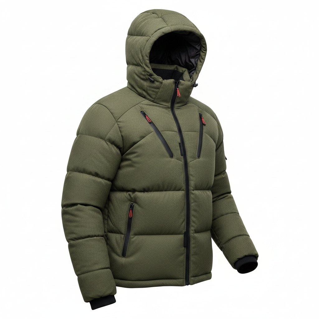 Men's Down Jacket with Detachable Hood – Warm and Durable Mens Winter Jacket for Extreme Cold Protection