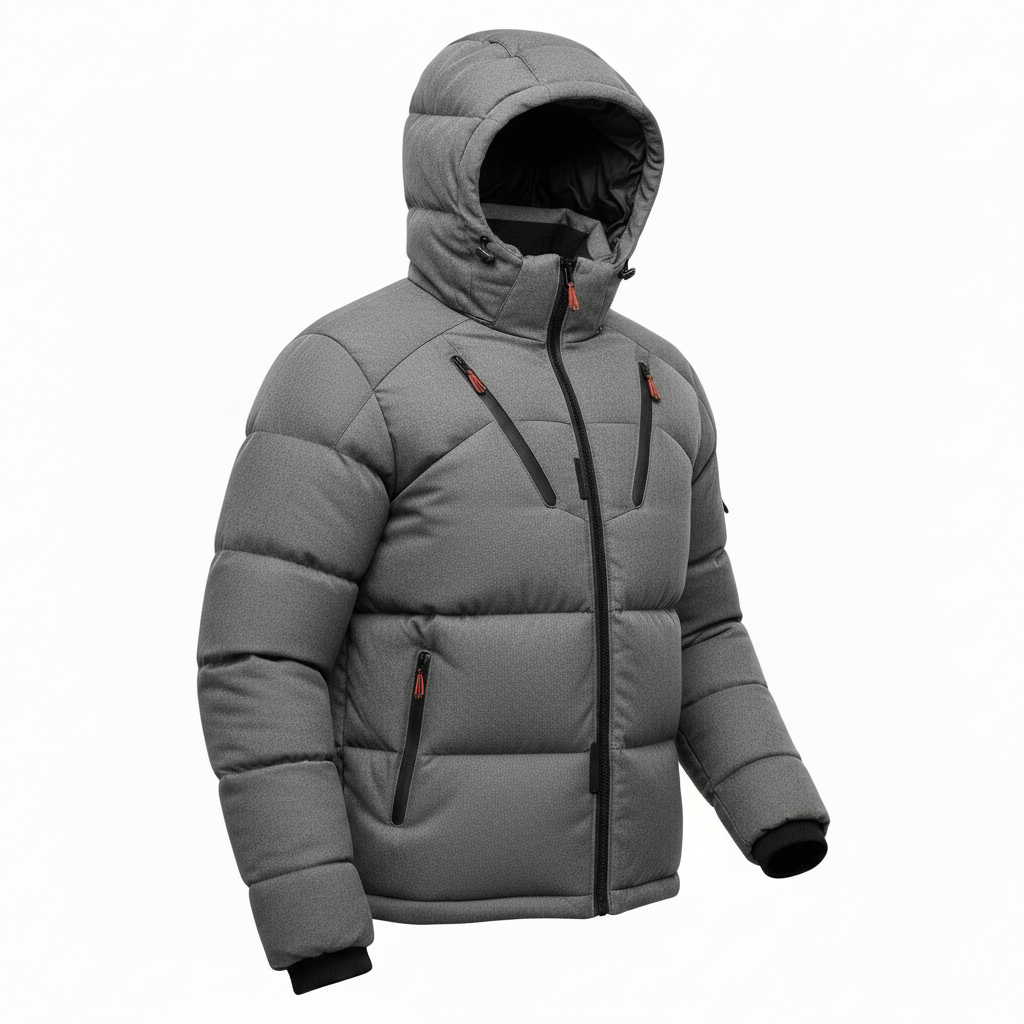 Men's Down Jacket with Detachable Hood – Warm and Durable Mens Winter Jacket for Extreme Cold Protection