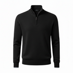 Men's Half-Zip Sweater with Long Sleeves and Ribbed Finishes - Comfortable Knitted Pullover in Multiple Sizes