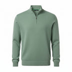 Men's Half-Zip Sweater with Long Sleeves and Ribbed Finishes - Comfortable Knitted Pullover in Multiple Sizes 5