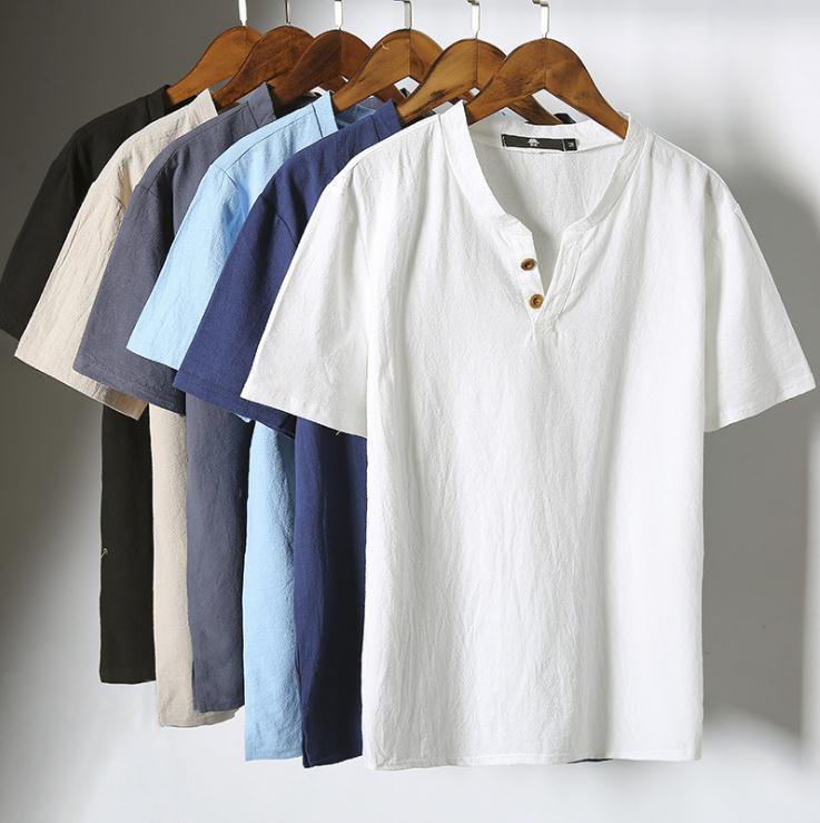 Men's Linen T-Shirt – Lightweight Breathable Summer Shirt, Comfortable Fit, Available in Sizes M-5XL 1
