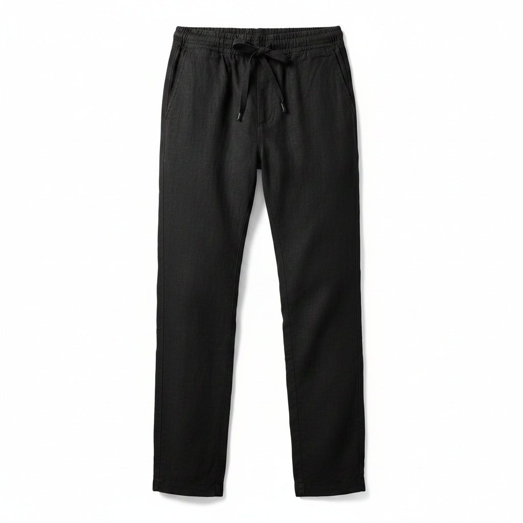 Men's Linen Trousers with Elastic Waistband – Breathable Summer Pants in 8 Colors 0