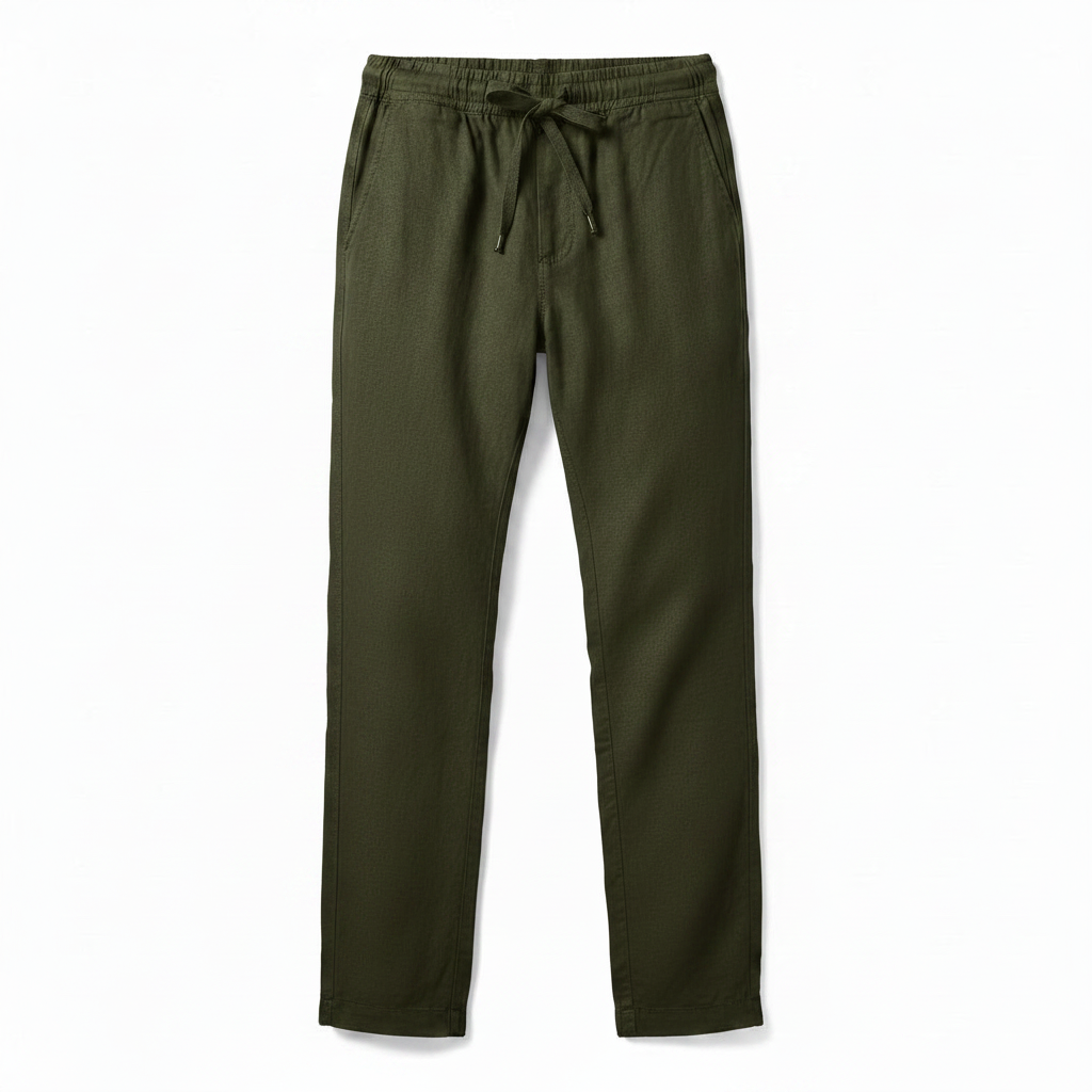 Men's Linen Trousers with Elastic Waistband – Breathable Summer Pants in 8 Colors