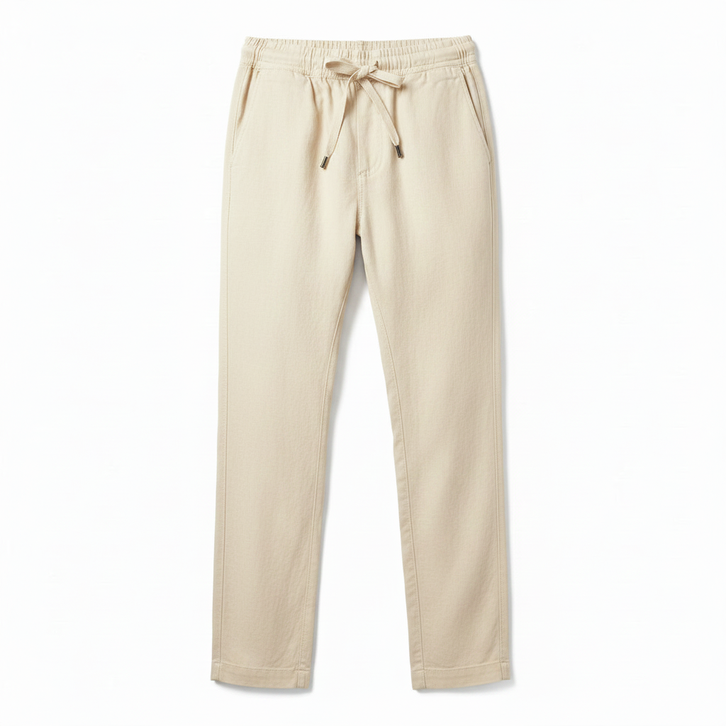 Men's Linen Trousers with Elastic Waistband – Breathable Summer Pants in 8 Colors