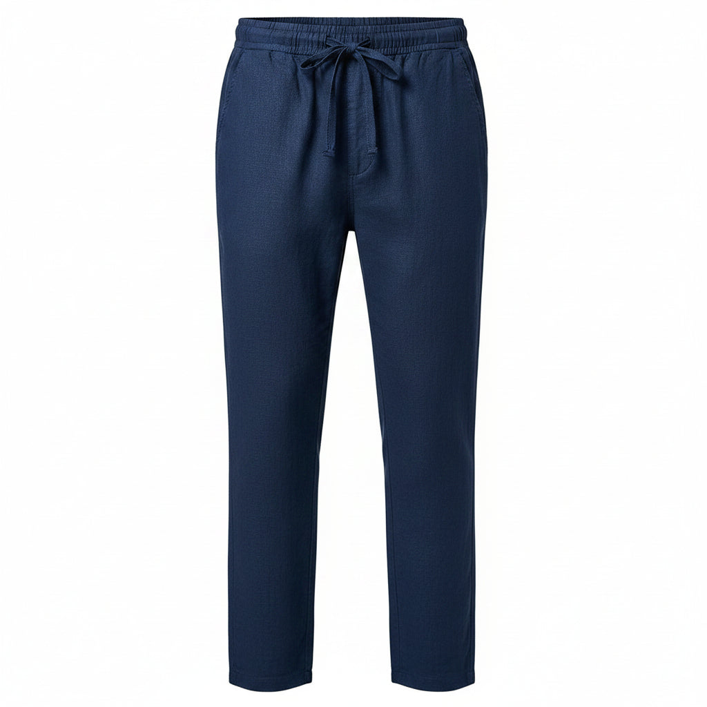 Men's Linen Trousers with Elastic Waistband – Breathable Summer Pants in 8 Colors 3