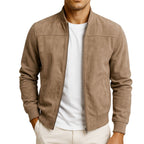 Men's Minimalist Zip Jacket - Versatile Outerwear with Ribbed Hem and Full-Zip Closure, Available in Multiple Sizes 0