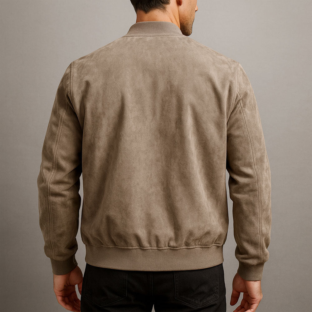 Men's Minimalist Zip Jacket - Versatile Outerwear with Ribbed Hem and Full-Zip Closure, Available in Multiple Sizes 1