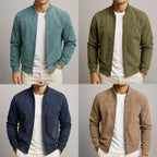 Men's Minimalist Zip Jacket - Versatile Outerwear with Ribbed Hem and Full-Zip Closure, Available in Multiple Sizes 2