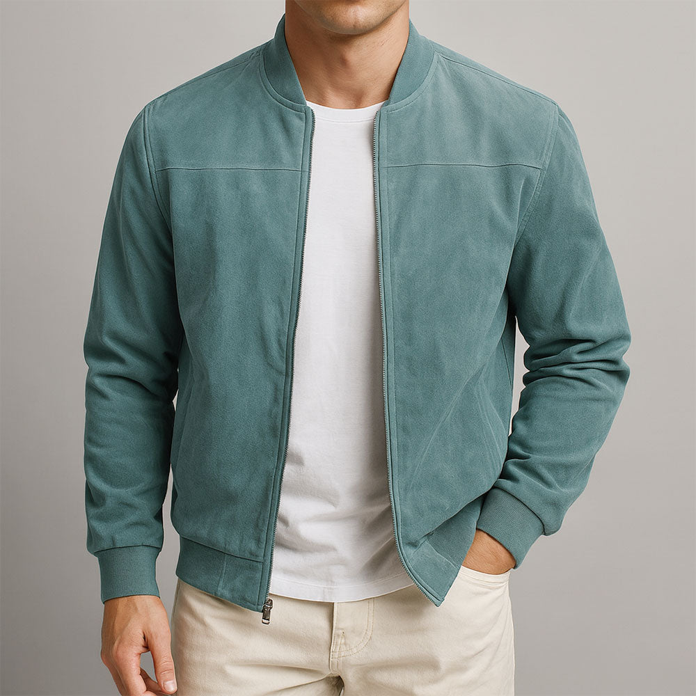 Men's Minimalist Zip Jacket - Versatile Outerwear with Ribbed Hem and Full-Zip Closure, Available in Multiple Sizes 3