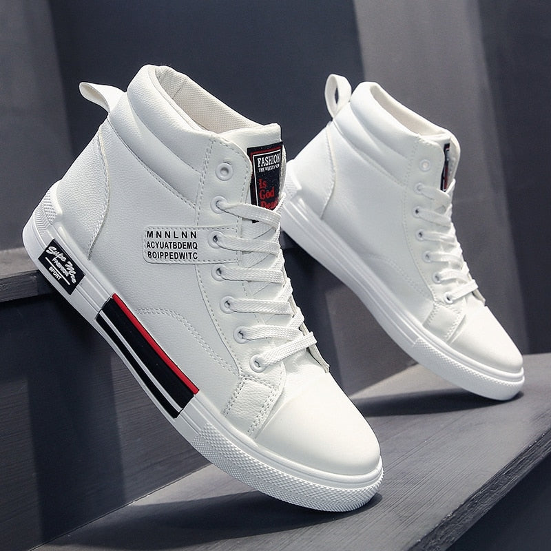 Men's Modern High Shoes for Autumn and Winter – Comfortable Fit in Black and White, Adjustable Laces, Sizes 39-44 0
