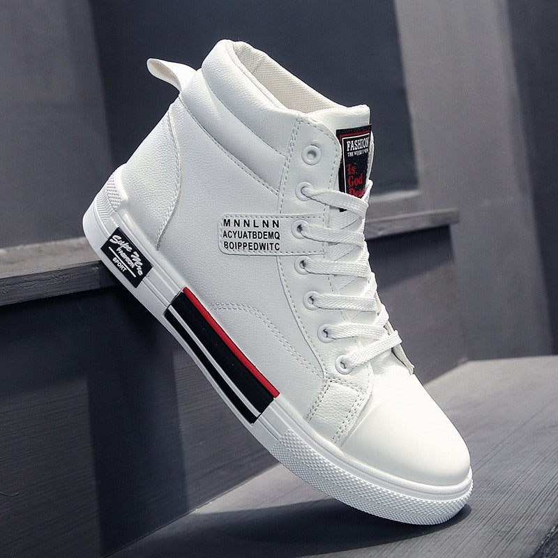 Men's Modern High Shoes for Autumn and Winter – Comfortable Fit in Black and White, Adjustable Laces, Sizes 39-44 1