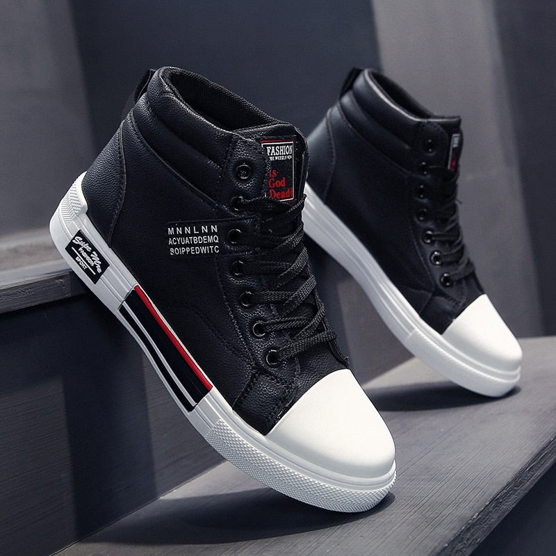 Men's Modern High Shoes for Autumn and Winter – Comfortable Fit in Black and White, Adjustable Laces, Sizes 39-44 4