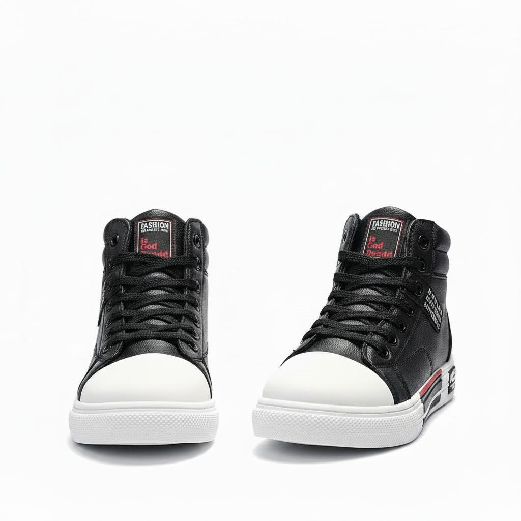 Men's Modern High Shoes for Autumn and Winter – Comfortable Fit in Black and White, Adjustable Laces, Sizes 39-44