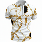 Men's Polo Shirt with Zipper, Elastic Sleeves, and Stylish Design – Comfortable Casual Summer Wear in Multiple Colors