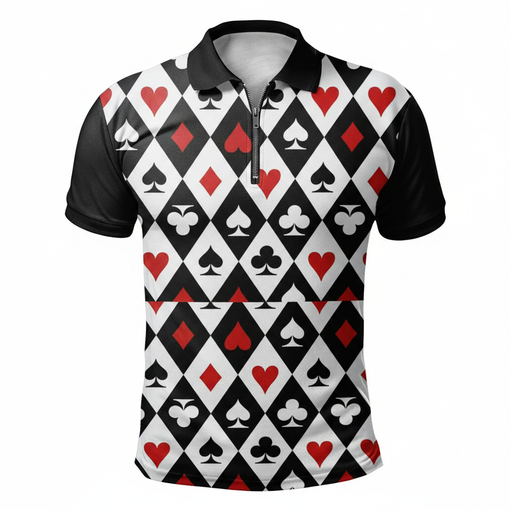 Men's Polo Shirt with Zipper, Elastic Sleeves, and Stylish Design – Comfortable Casual Summer Wear in Multiple Colors