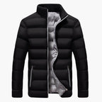 Men's Quilted Winter Jacket with Stand-Up Collar and Zipped Pockets – Warm Insulated Mens Coat for Cold Weather 2