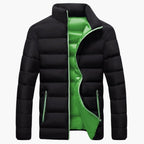 Men's Quilted Winter Jacket with Stand-Up Collar and Zipped Pockets – Warm Insulated Mens Coat for Cold Weather 3