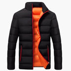 Men's Quilted Winter Jacket with Stand-Up Collar and Zipped Pockets – Warm Insulated Mens Coat for Cold Weather 4