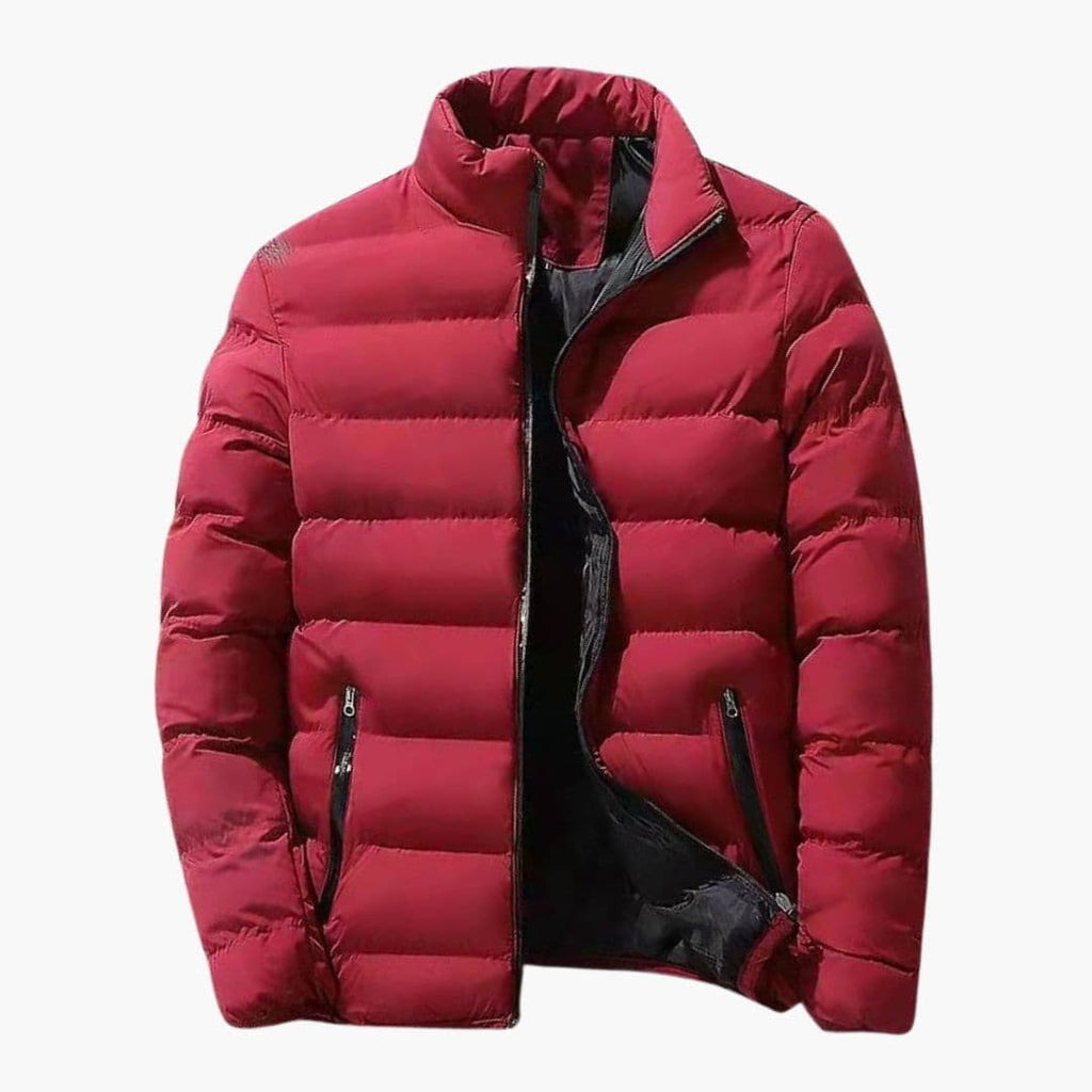 Men's Quilted Winter Jacket with Stand-Up Collar and Zipped Pockets – Warm Insulated Mens Coat for Cold Weather 5